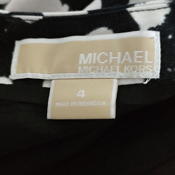 MICHAEL Michael Kors black white patterned sleeveless dress Sz 4 - Picture 6 of 6